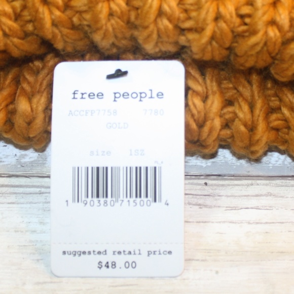 Free People Skyline Pom-Pom Beanie - Gold - Picture 5 of 5